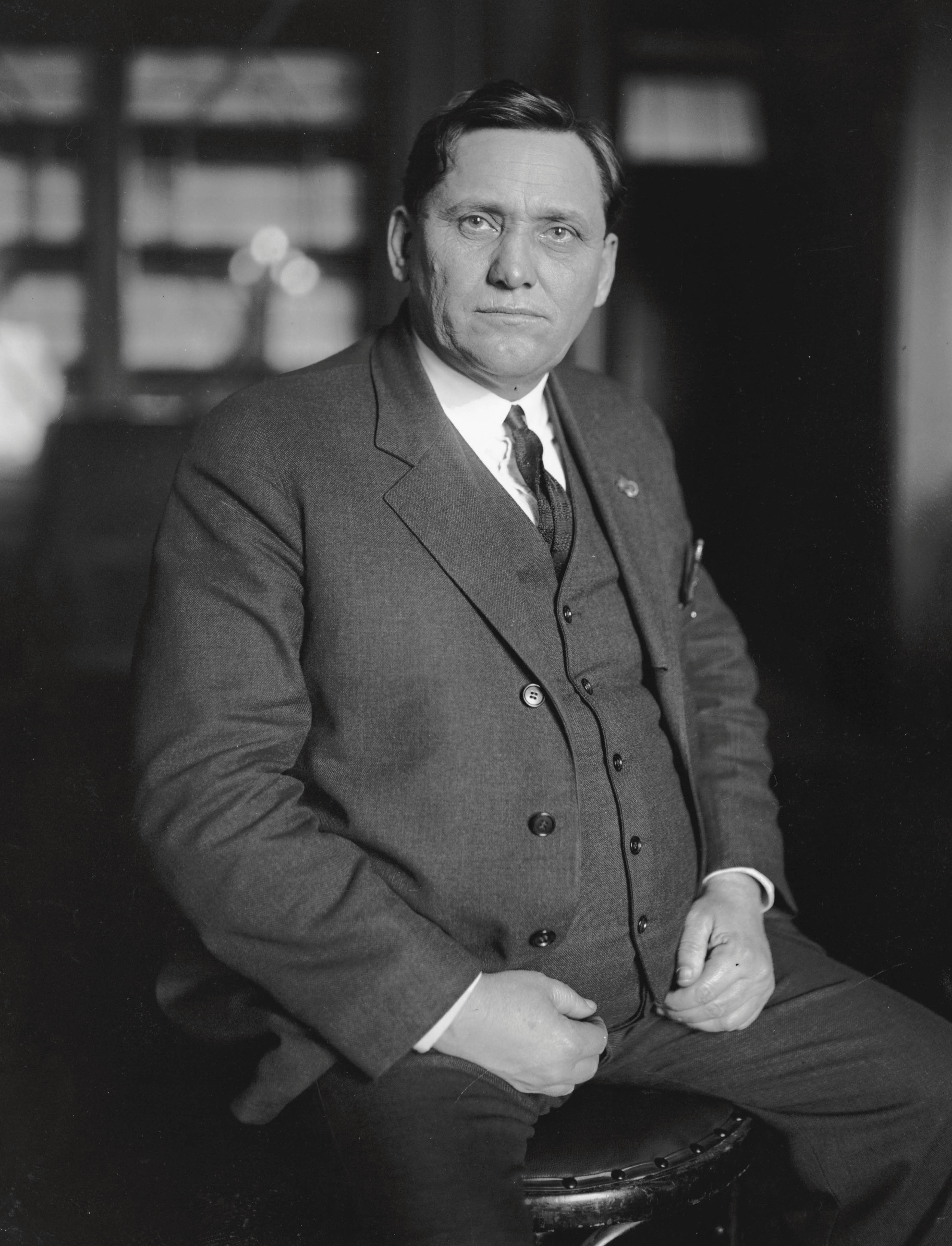 US Senator Smith Wildman Brookhart of Iowa, the namesake of the Brookhart Committee, which investigated discrepancies and corruption revealed in the Hell Hole raids.