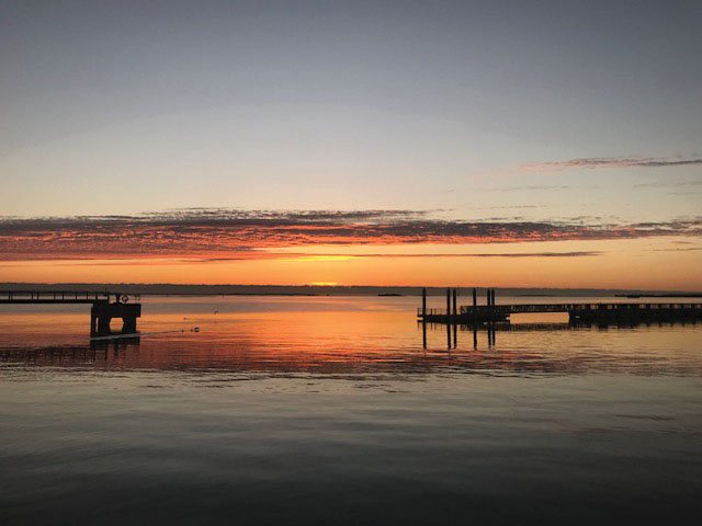 “At Fleet Landing, cocktail hour into dinner is so wonderful with the light going from afternoon to dusk.”