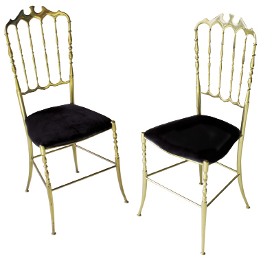 Italian solid brass Chiavari chair, $1,303, at  Regina Garcia Design LLC