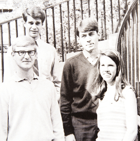 with fellow students at the College of Charleston (CofC) in 1967