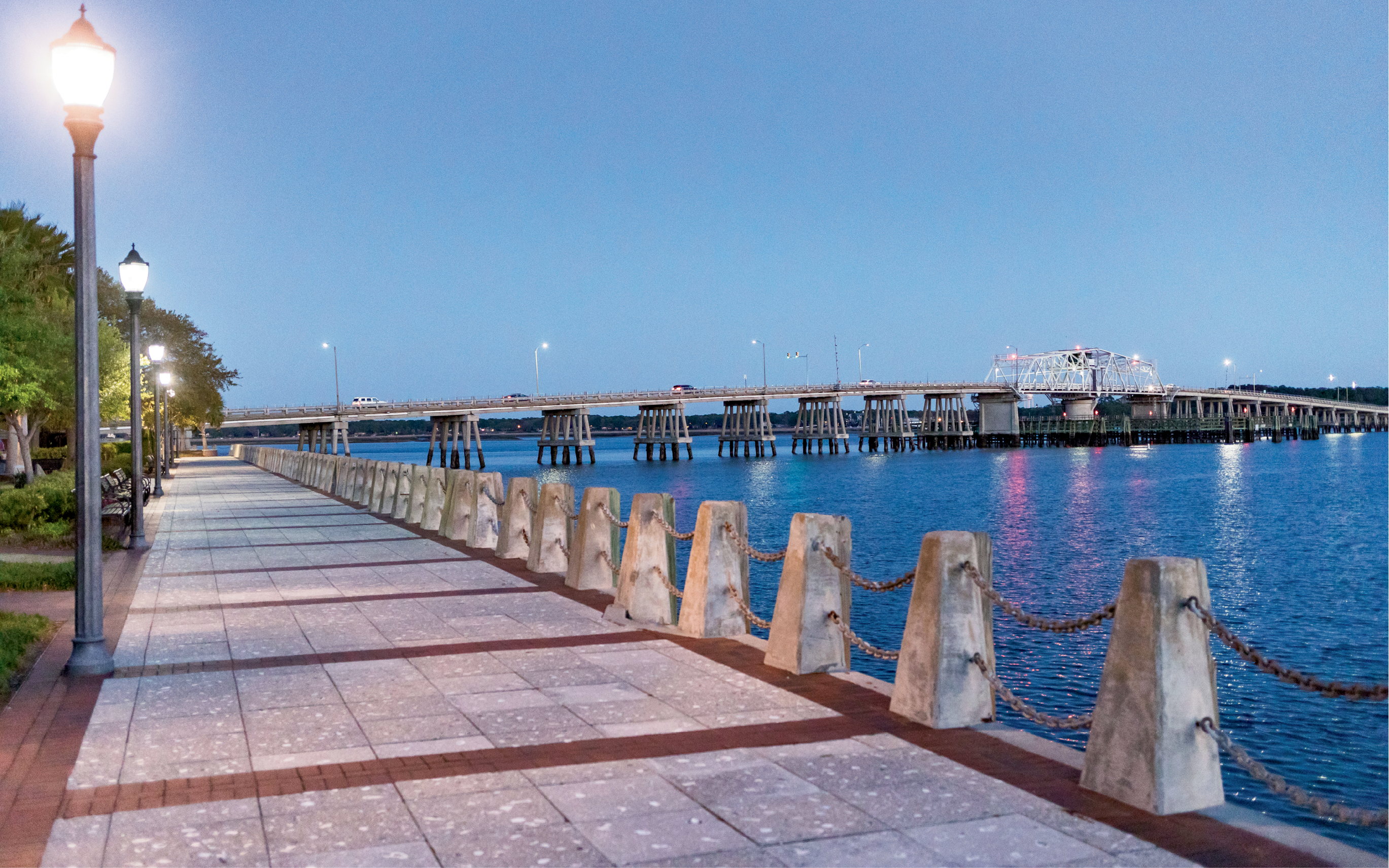 Public Spaces, Protected Views: The promenade at the Henry C. Chambers Waterfront Park, downtown on the Beaufort River