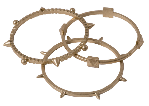 Set of three painted gold bracelets by Tamina By Stella, $24 for set at Teal