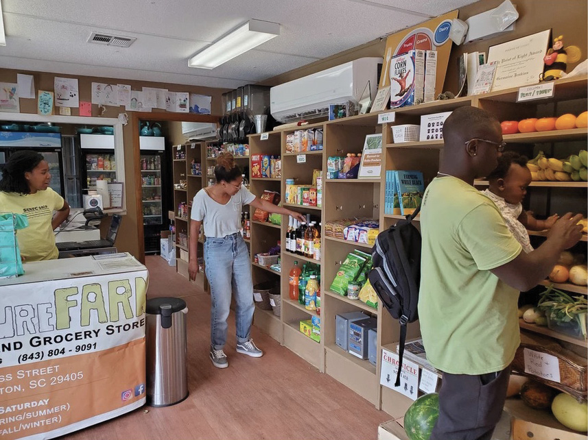 The onsite grocery store promotes healthy eating, offering freshly harvested organic vegetables, kombucha, and other local and health-oriented products—as well as “neck bones and potato chips,” adds Jenkins, “we don’t judge people based on their food choices.”