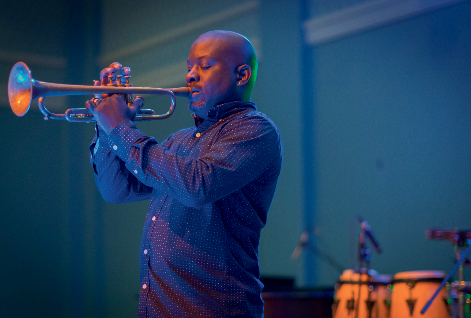 The lineup of very Charleston entertainment included jazz trumpeter Charlton Singleton, as well as singer Calvin Taylor, one of the original Drifters. Photo by Jonathan Balliet