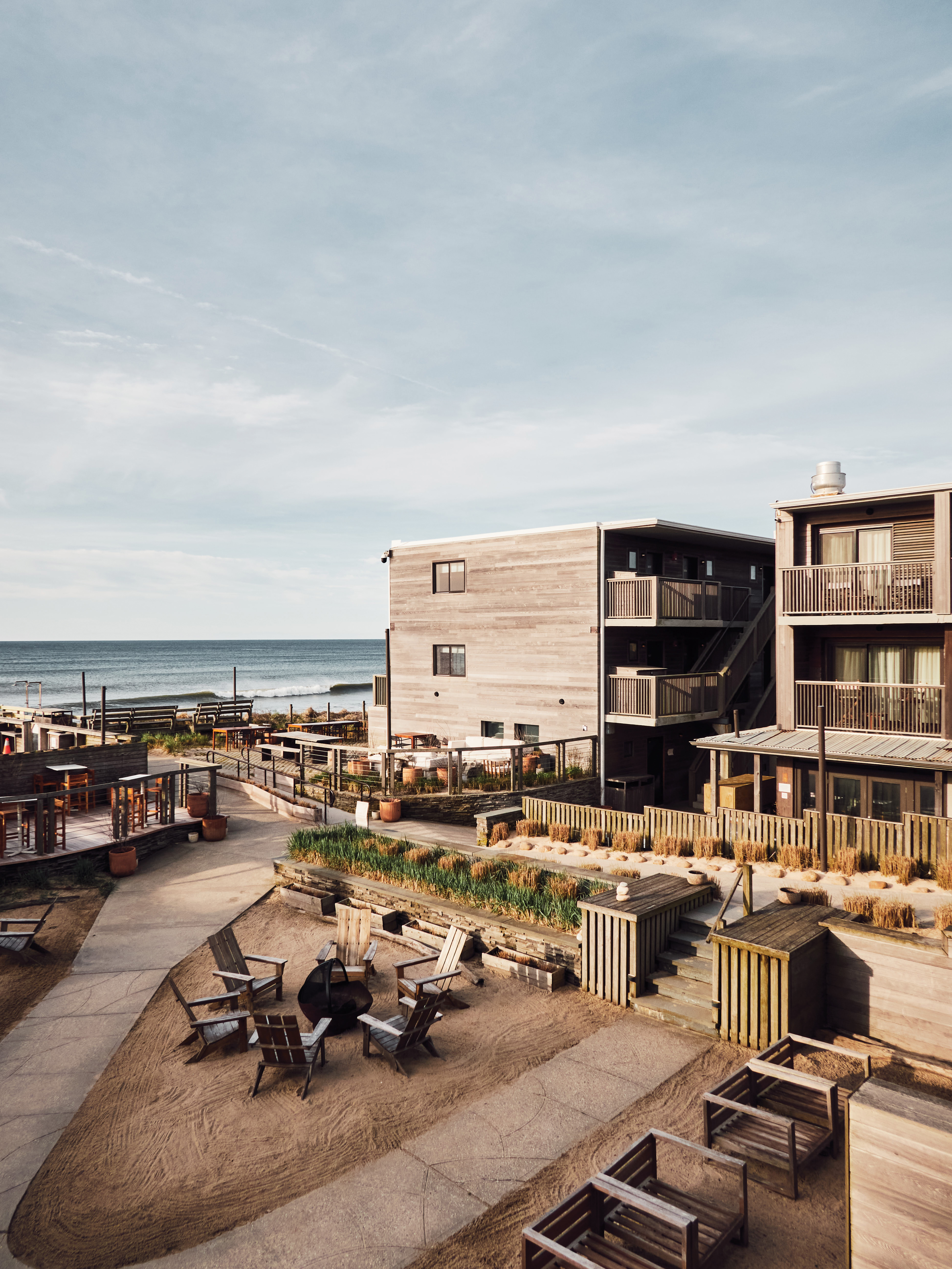 Oceanfront Oasis: Named for the wild sea grass that grows in the dunes, the 96-room Marram sits beachfront in Montauk with a restaurant, yoga sessions, and central courtyards in the sand.