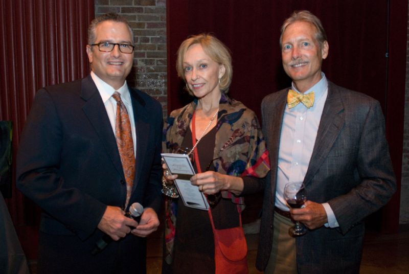 Host Dean Stephens, Susan Samuels, and Woody Kapp