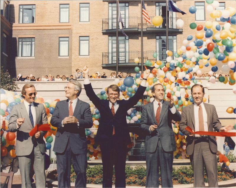 The ribbon cutting in 1986 celebrated a decades-long undertaking, which has ultimately had the desired effect of anchoring a bustling commercial corridor.