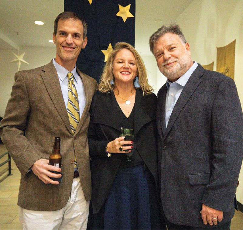 Bill and Ashley Warnock with Halsey Institute Director Mark Sloan