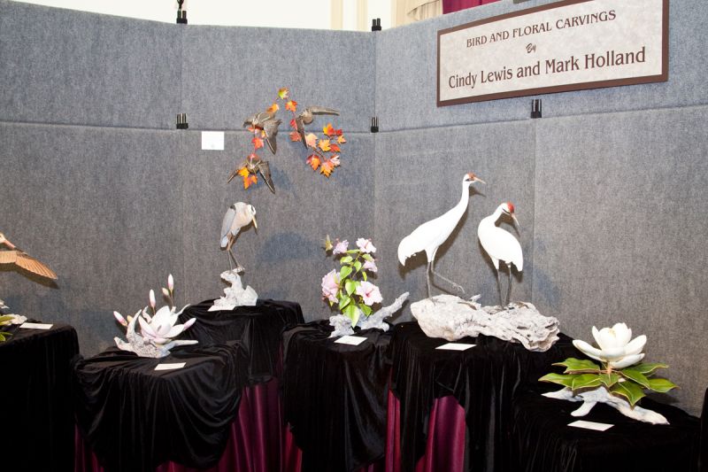 Bird and floral carvings by Cindy Lewis and Mark Holland