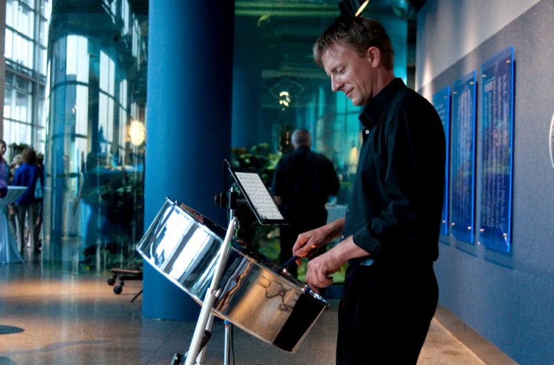 Steel drum instrumentalist Mike Greer entertained guests throughout the event.