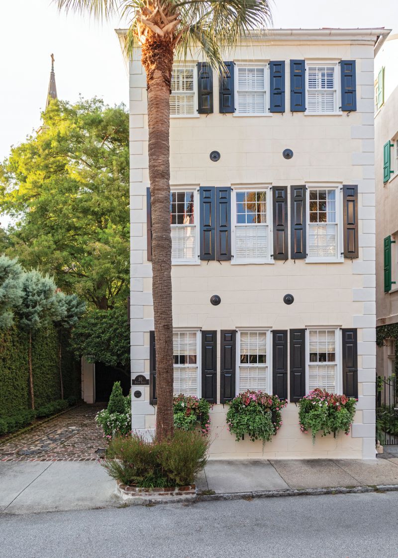 Ron Griffin gifted his wife, Claudia, this stately, brick and stucco Charleston single house on Queen Street for her birthday in 2010.