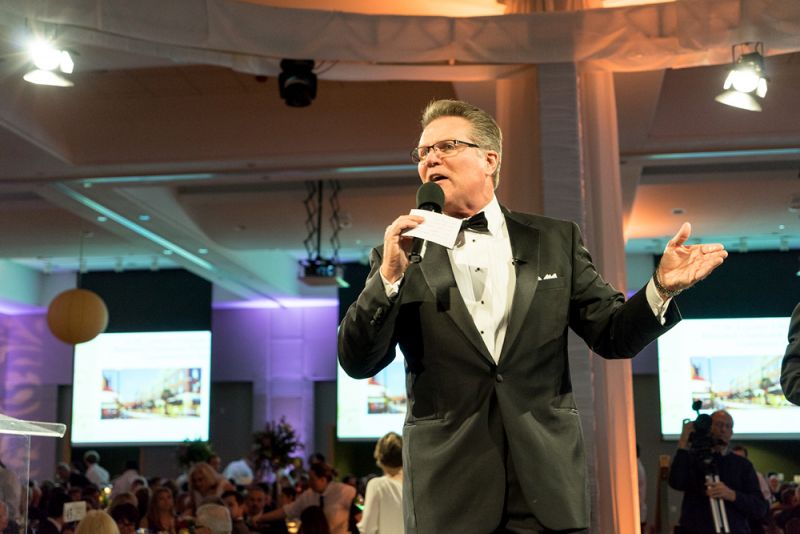 Local meteorologist Tom Crawford took the stage as the auctioneer for the night.