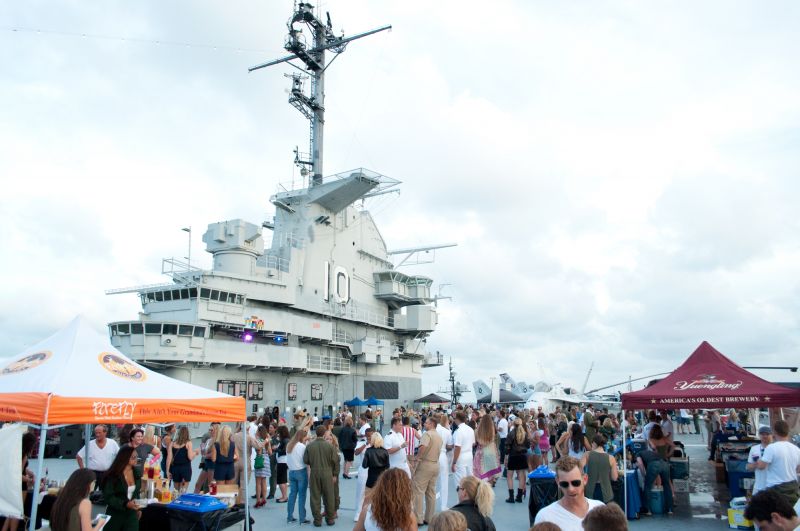 Guests filled the deck by 7 p.m.