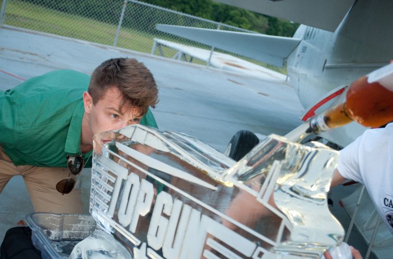 Ivan Sunguroff took a turn at the Top Gun ice luge.