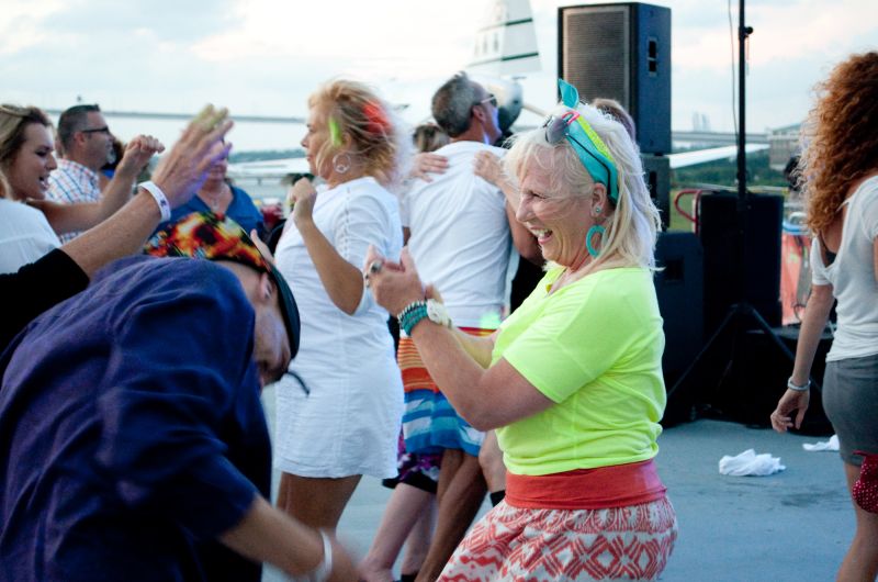 Partygoers got down on the dance floor.