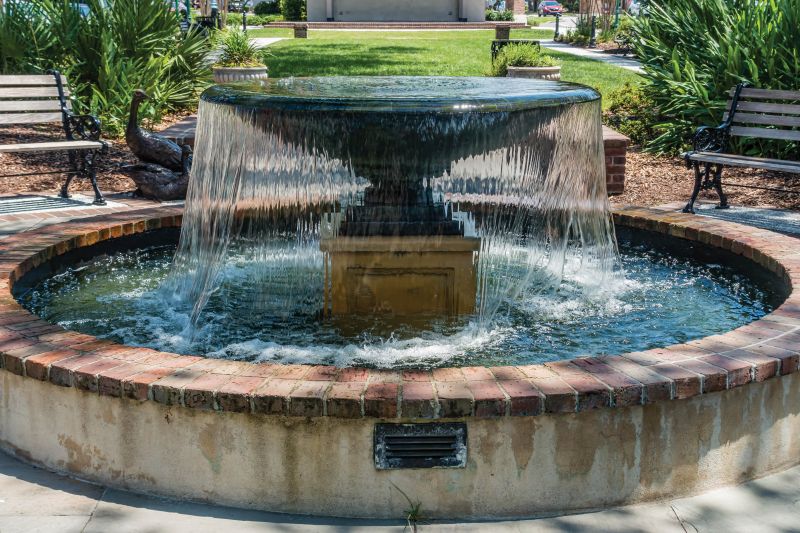 A fountain in Hutchinson Square.