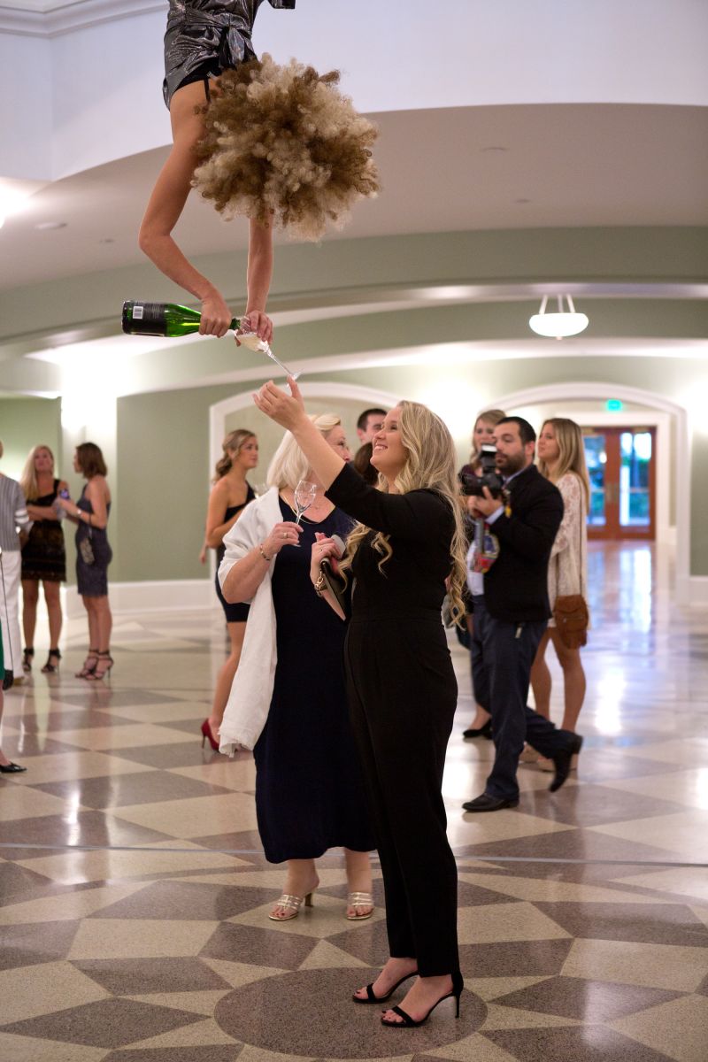 then poured them Biltmore Estate sparkling wine from above.