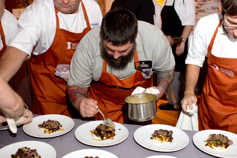 Brannon Florie added the finishing touches to his dish.