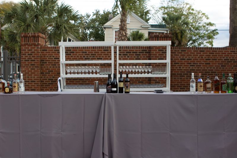 Guests were treated to a cocktail hour in the courtyard before the main dinner.