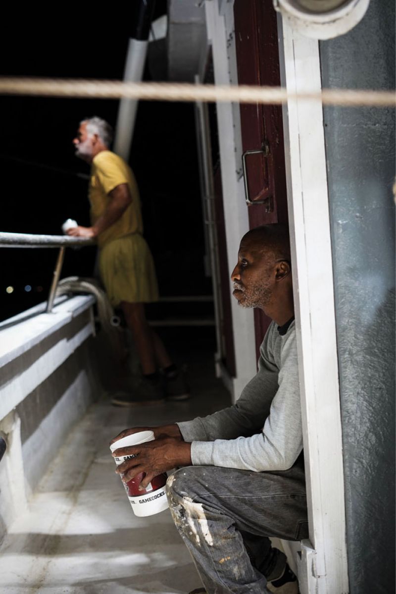 Shrimpers work hard but in short increments of time. Once the nets are out, it’s a waiting game.