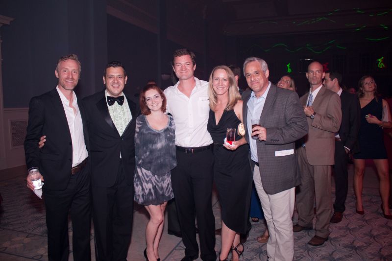 The Charleston Battery’s Andrew Bell, The Bridge at 105.5’s Richard “Box” Bachschmidt and Jessie B. Turner with husband Nate, and Charleston editor-in-chief Darcy Shankland with husband Wally Seinsheimer