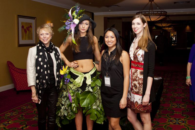 Designer Jane Pearman, model Georgia VanNewkirk, Charleston magazine art intern Caroline Tan and editorial intern Kristie Landing