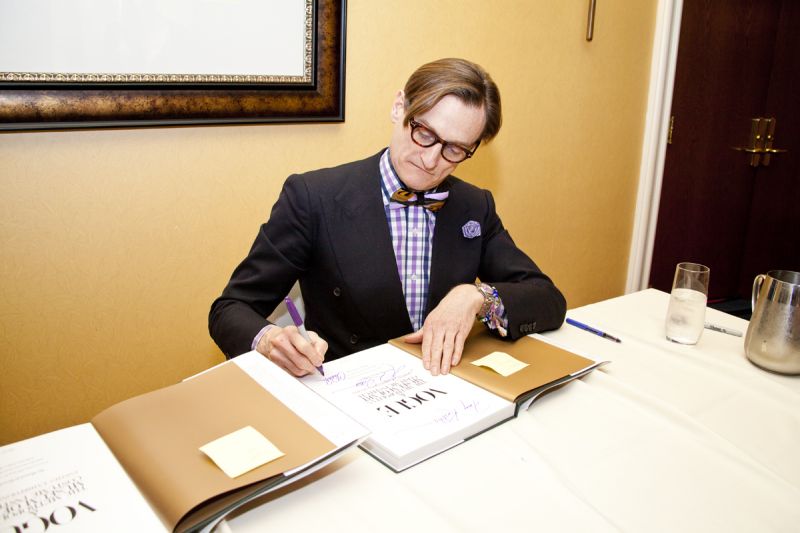 After the presentation, visitors waited for Bowles to sign copies of his latest book.