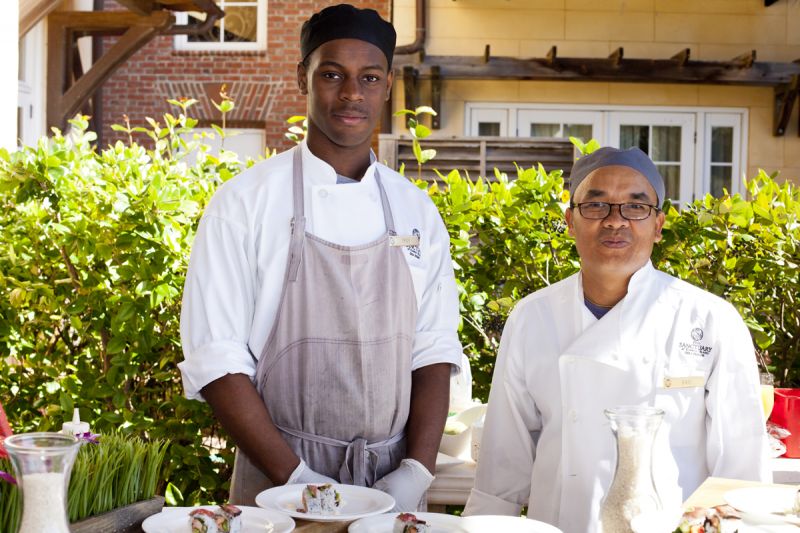 Troy Hymes and Sushi Chef Badi