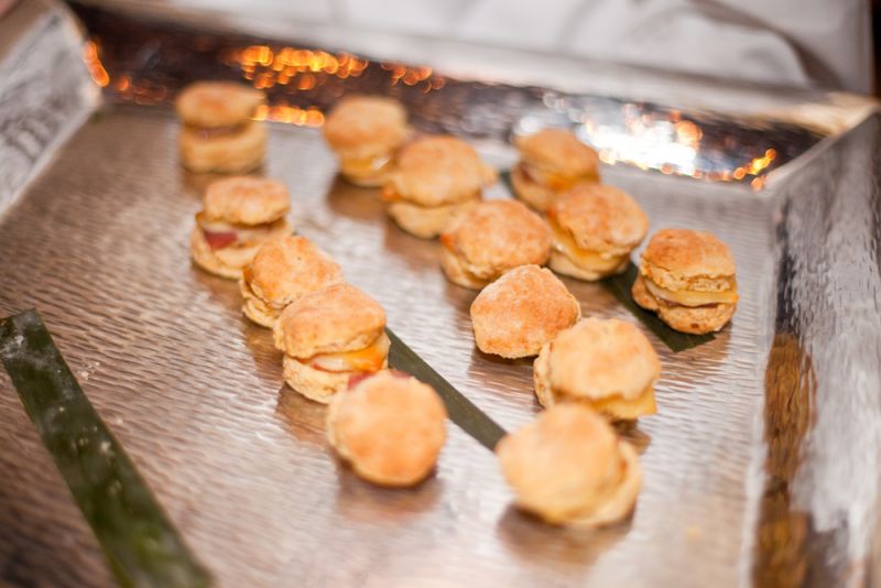 Ham and gouda biscuits with whole grain mustard