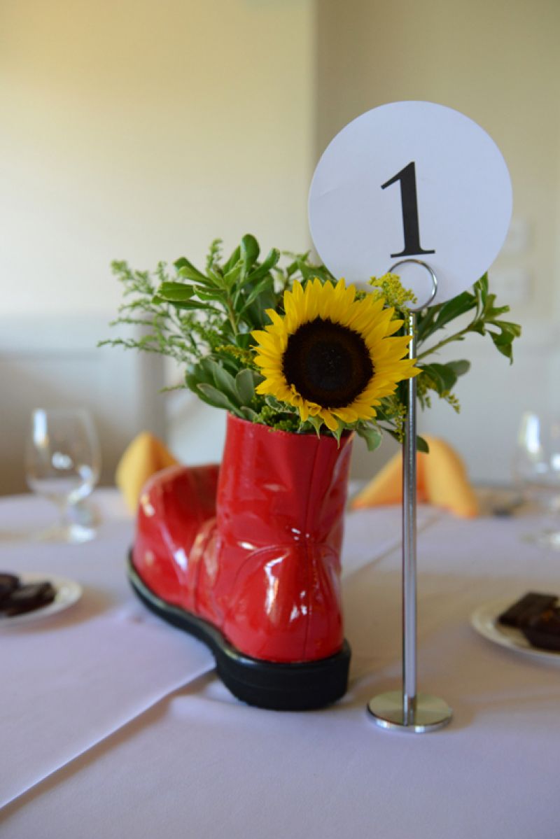 Ronald MacDonald decor sat on the tables at Alhambra Hall.