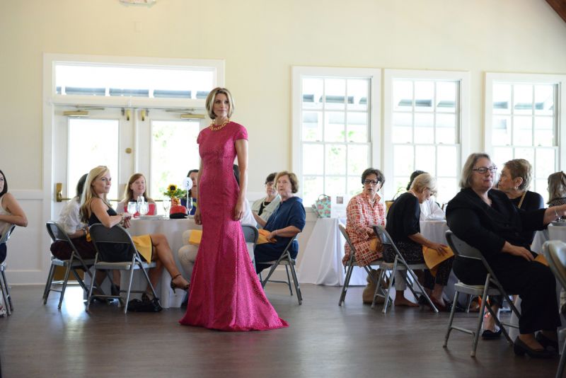 Kevan Hall gown in shocking pink