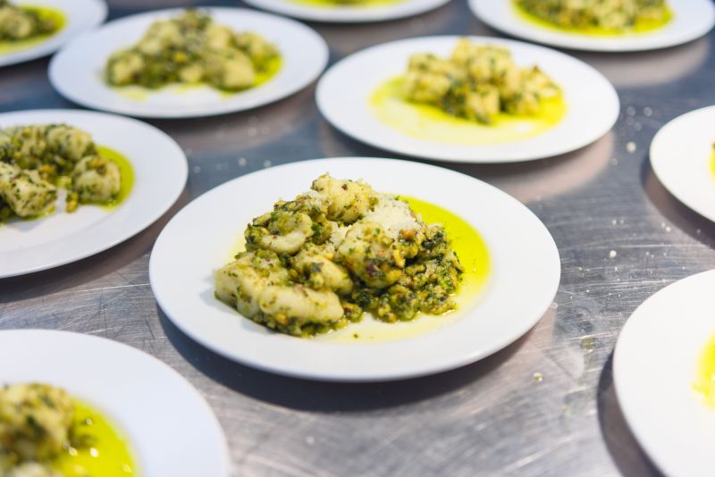 Chef Jacques Larson&#039;s ricotta gnocchi with a pistachio pesto and fresh parmesan