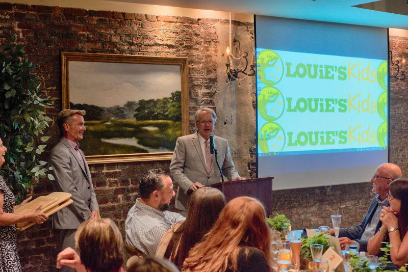 Louie’s Kids founder Louis Yuhasz and Mayor John Tecklenburg