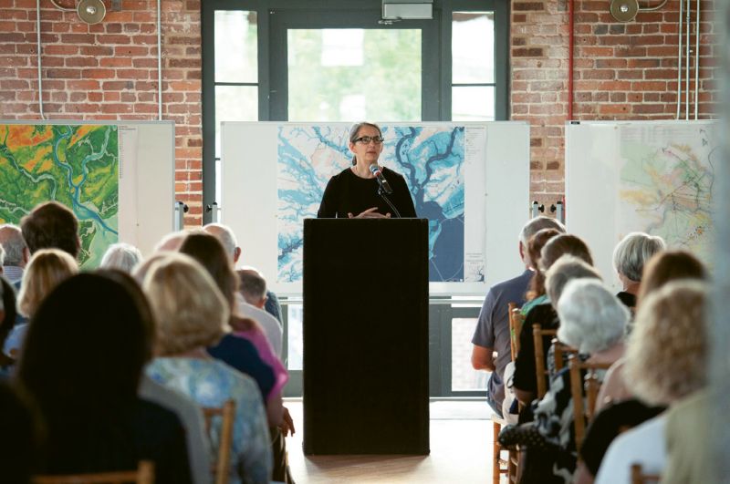 Waggonner &amp; Ball Director of Resilience Janice Barnes (pictured at a recent Dutch Dialogues Charleston event) promotes integrating economic development into flooding solutions.
