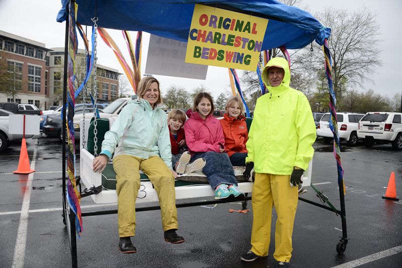 Barbara and Preston Stone and the kids waited for the race to start.