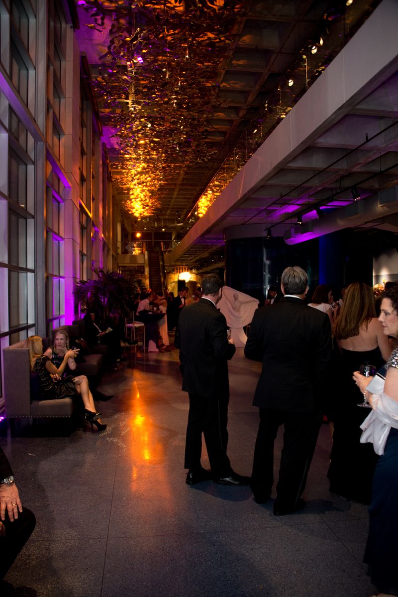 The ceiling was lit in shades of purple during the after party.