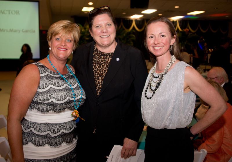 The host for the evening Terry Haas, Mount Pleasant Mayor Linda Page, and East Cooper Meals On Wheels communications and events manager Bridget Johnson