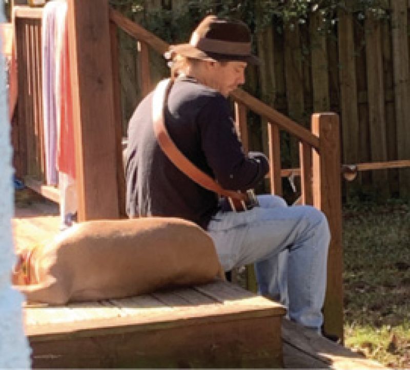 Porch Strings:  “I like picking my banjo on the porch with my buddies and Bernie Sanders (that’s my pit bull).”