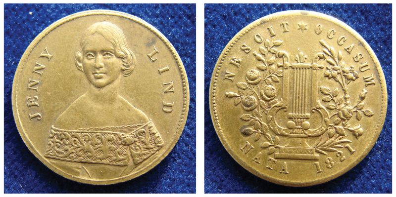 Her visage could be seen on most everything, including bronze tokens for her American tour.