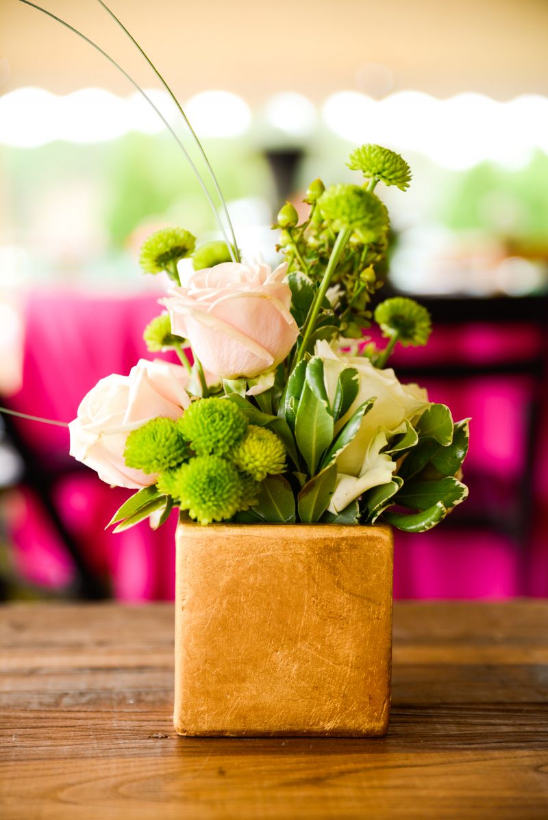 Tabletop decorations added an elegant touch inside the VIP tent.