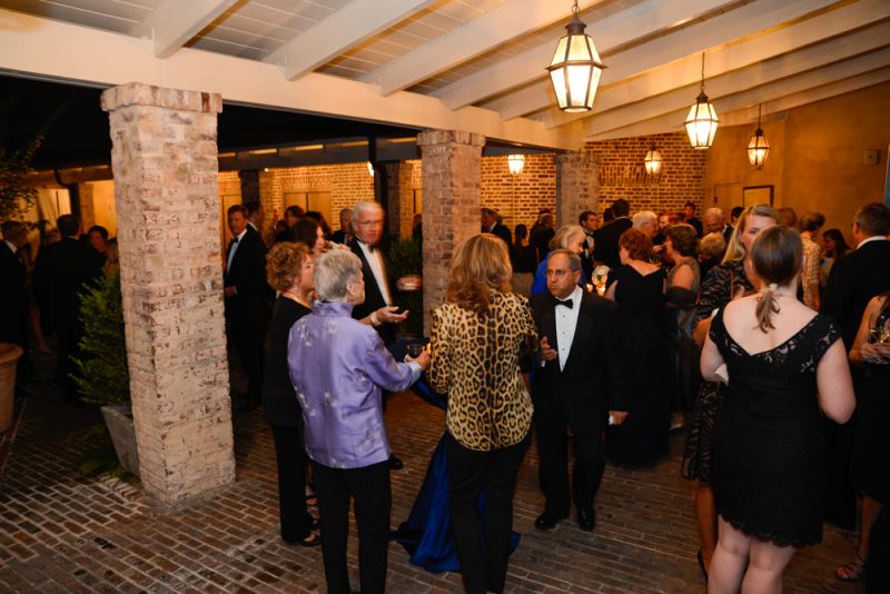 Before the performance, guests milled around Charleston&#039;s oldest theater, chatting with friends and munching on food.