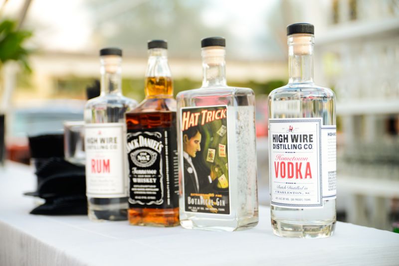 Locally produced spirits were offered alongside old standbys on the cocktail menu