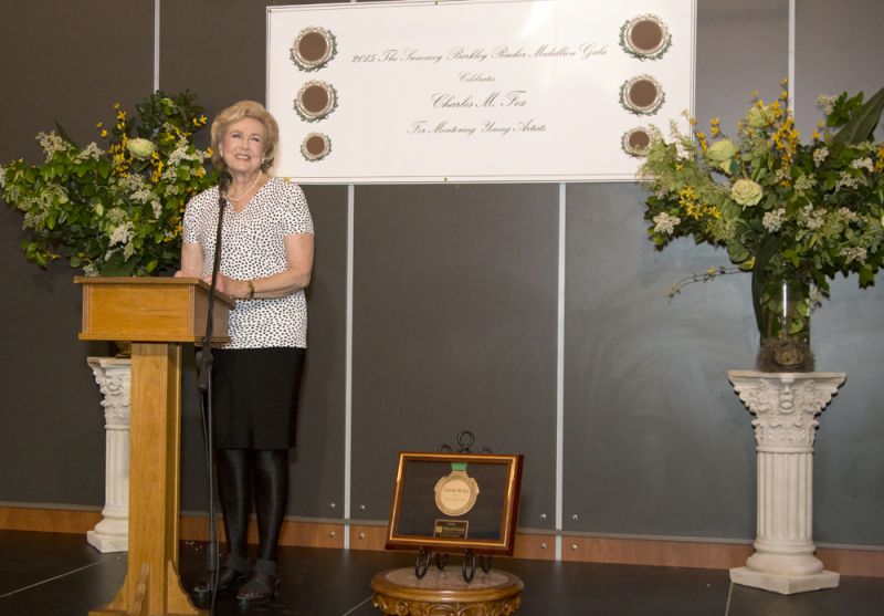 Nella Barkley, Charleston Regional Alliance for the Arts Founding Chair, giving her speech.