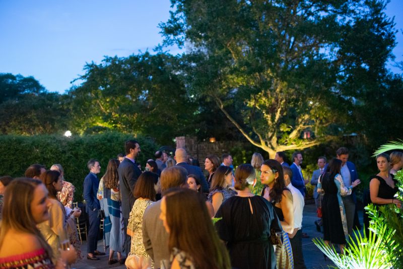 After dinner, guests moved to the garden