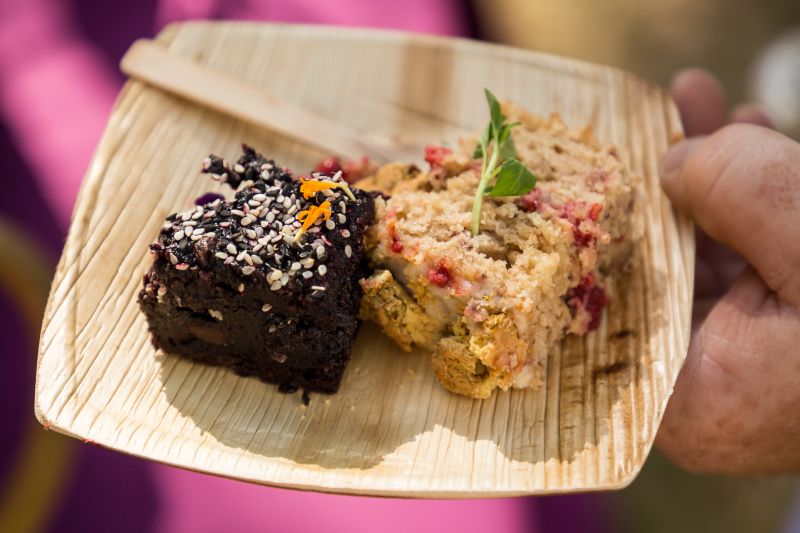 Chocolate Tahini Brownie and Strawberry Loaf Cake from Greer Gilchrist of The Harbinger