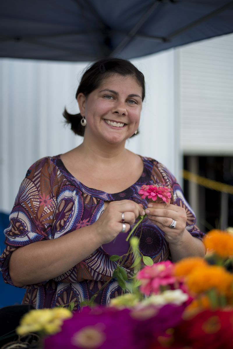 Toni Reale made flower crowns out of fresh flowers.