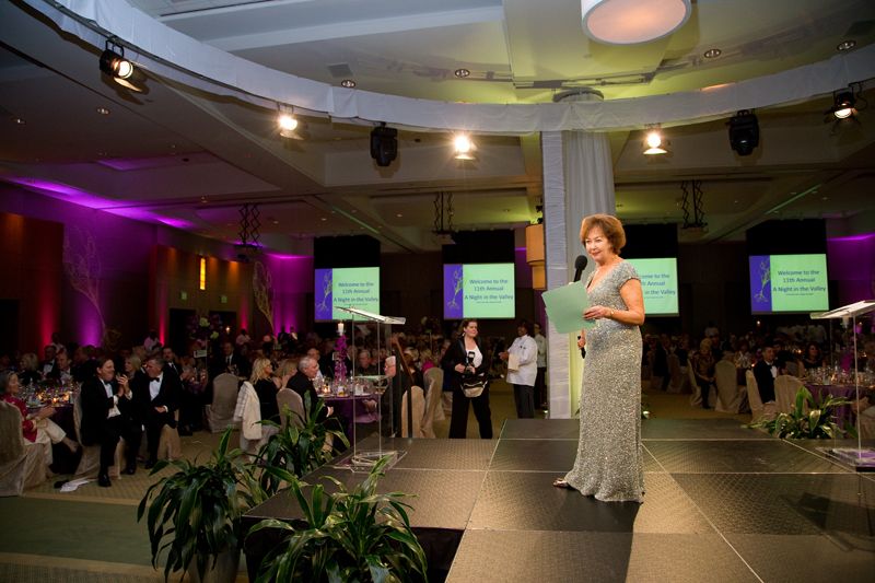 Trident Technical College President Mary Thornley welcomes guests in her opening speech.