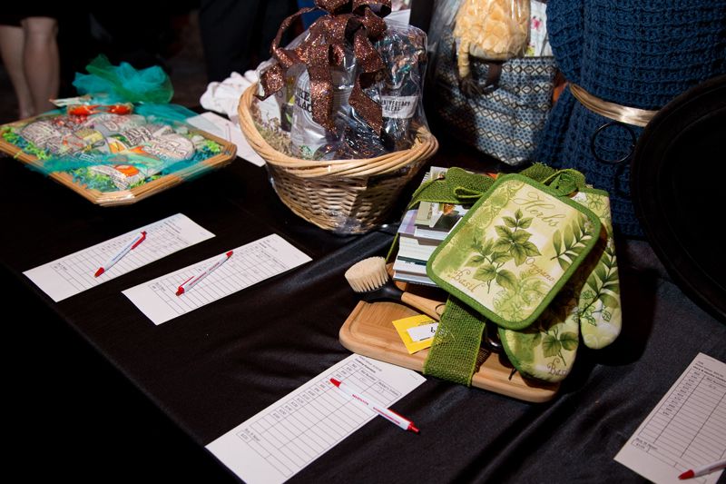 Baskets sold at the silent auction