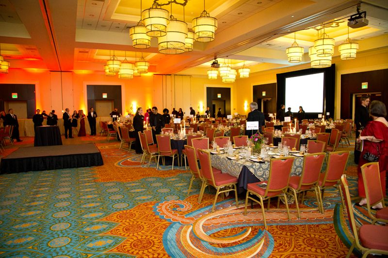 Guests began to gather in the Crystal Ballroom for a seated dinner