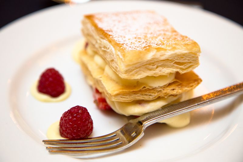 Fresh berry Napoleon for dessert